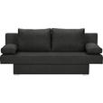 SCHLAFSOFA Webstoff Schwarz  - Alufarben/Schwarz, Design, Kunststoff/Textil (190/74-86/80cm) - Carryhome