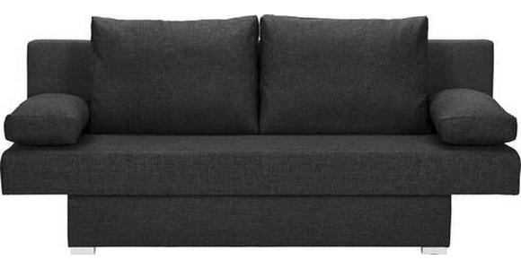 SCHLAFSOFA Webstoff Schwarz  - Alufarben/Schwarz, Design, Kunststoff/Textil (190/74-86/80cm) - Carryhome