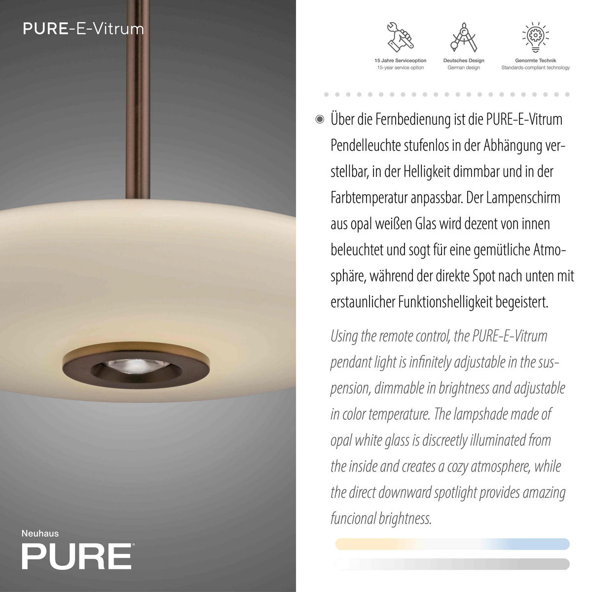 LED-HÄNGELEUCHTE 45/45/240 cm   - Braun, Design, Glas/Kunststoff (45/45/240cm) - Neuhaus PURE