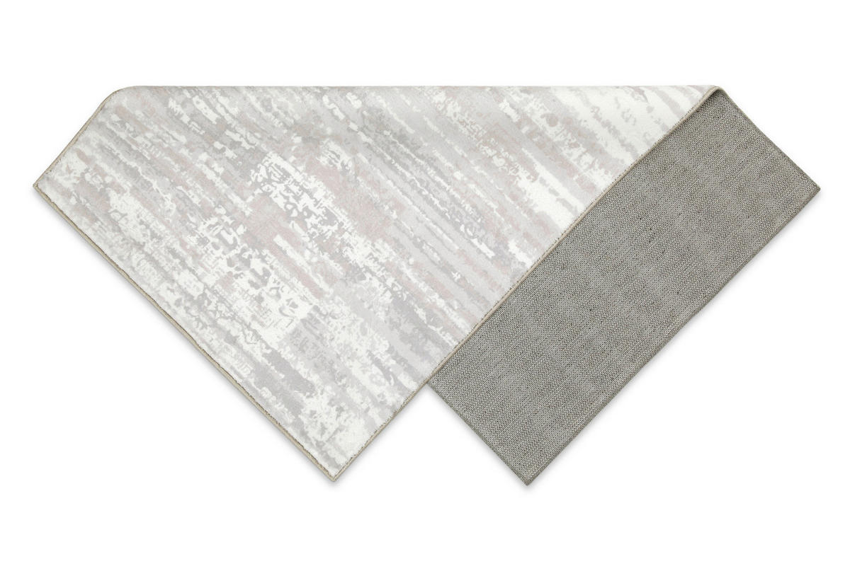 BADTEPPICH Weiß, Greige 80/150 cm  - Greige/Weiß, Design, Kunststoff/Textil (80/150cm) - WECON HOME
