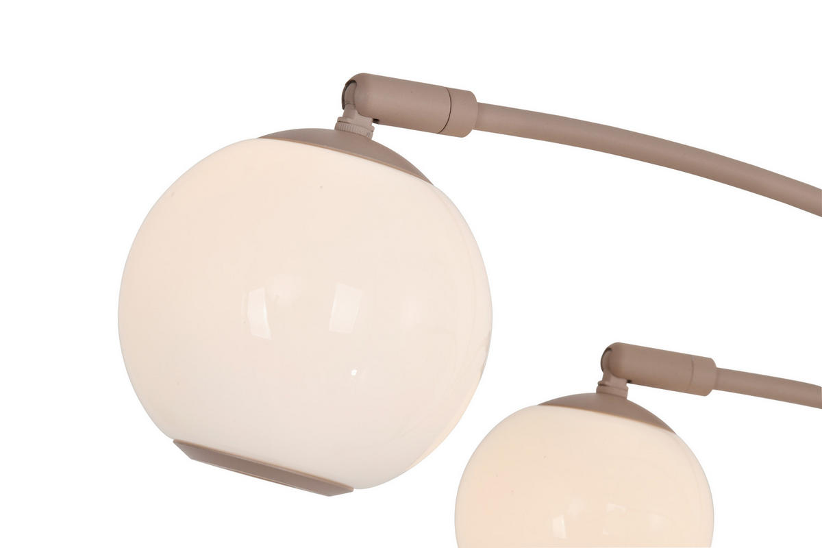 LED-STEHLEUCHTE Luberon 87,5/162,5/52 cm  - Sandfarben/Schwarzchrom, Design, Glas/Kunststoff (87,5/162,5/52cm)