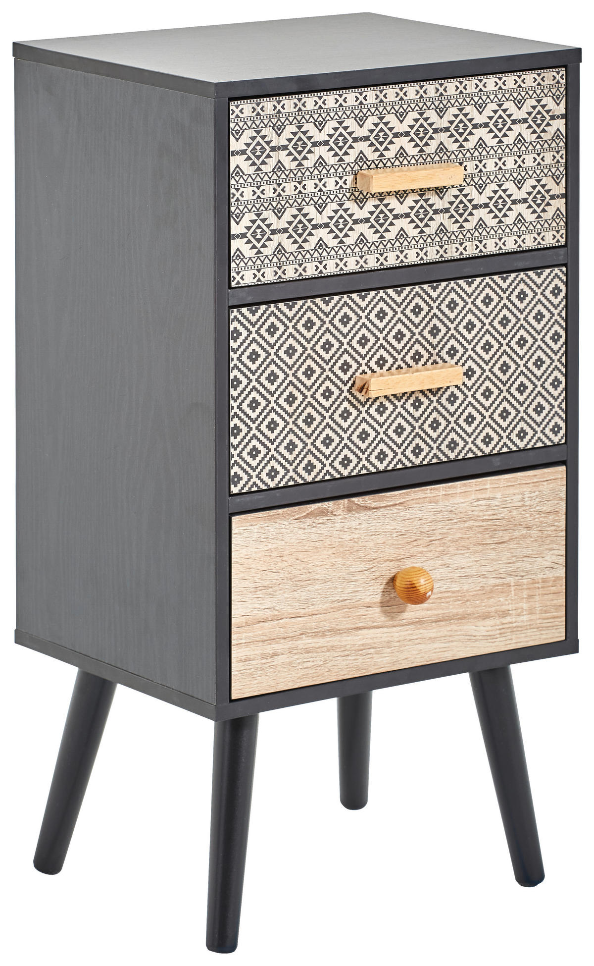 NACHTSCHRANK 35/65/29 cm  - Multicolor/Schwarz, Trend, Holz/Holzwerkstoff (35/65/29cm) - Carryhome