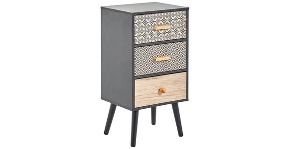 NACHTSCHRANK 35/65/29 cm - Multicolor/Schwarz, Trend, Holz/Holzwerkstoff (35/65/29cm) - Carryhome