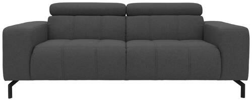 2-SITZER-SOFA Webstoff Grau  - Schwarz/Grau, Design, Textil/Metall (208/79/104cm) - MID.YOU