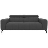 2-SITZER-SOFA Webstoff Grau  - Schwarz/Grau, Design, Textil/Metall (208/79/104cm) - MID.YOU