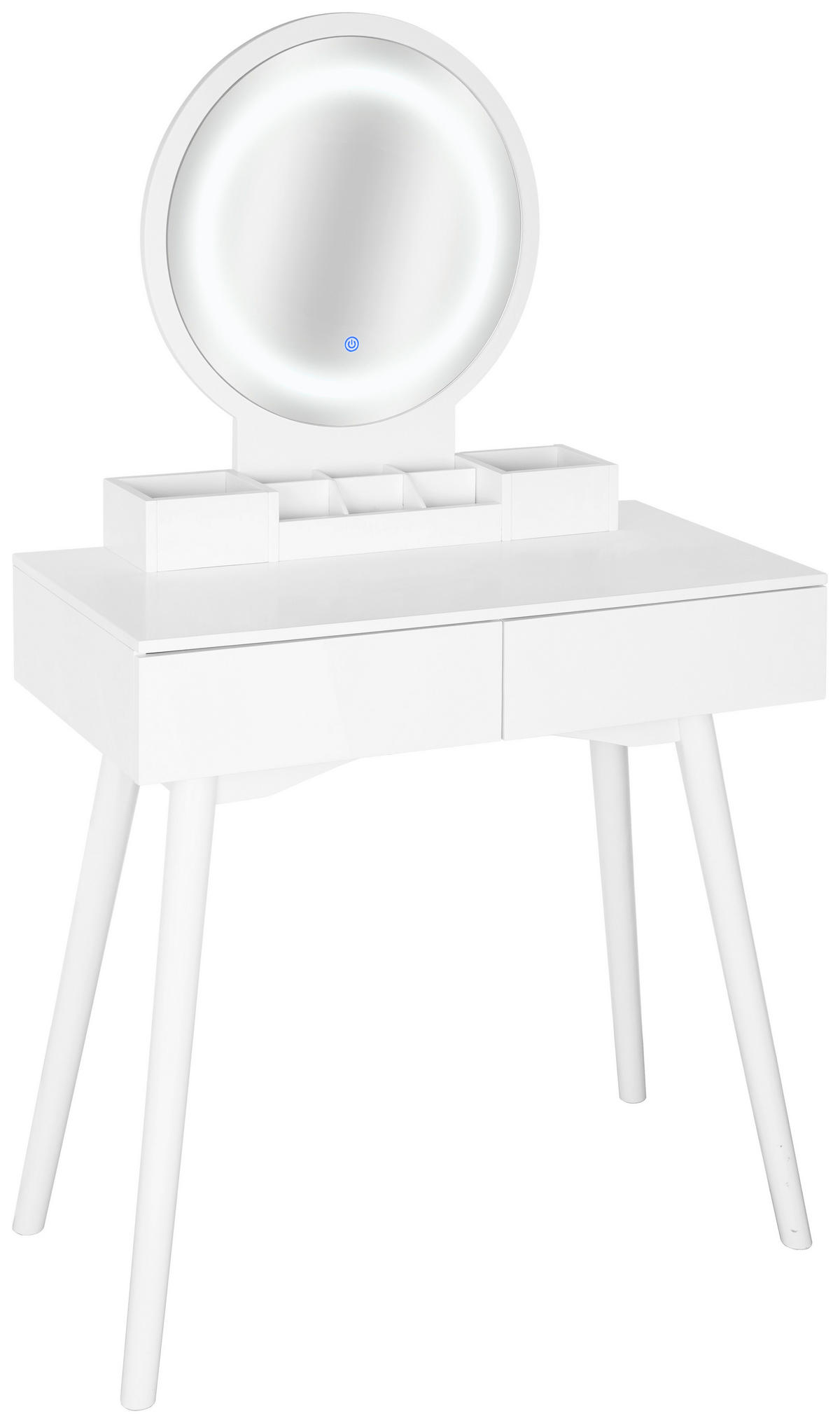 SCHMINKTISCH80/40/139 cm, Weiss  - Weiss, Trend, Glas/Holz (80/40/139cm) - Carryhome