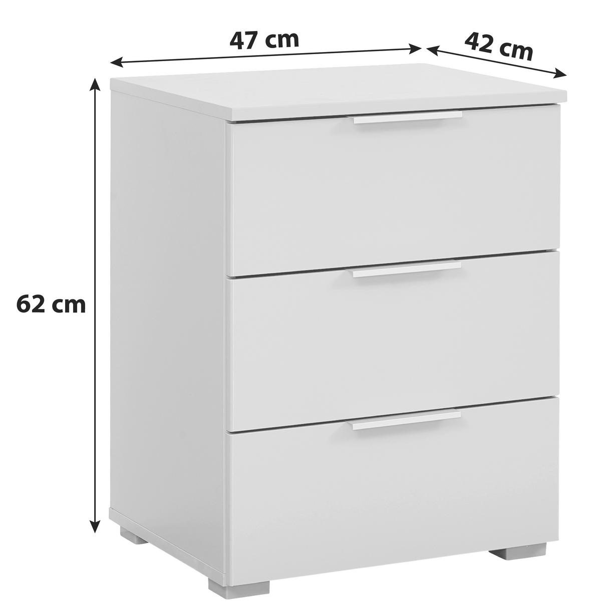 NACHTTISCH  in Hellgrau  - Hellgrau/Alufarben, Modern, Holzwerkstoff (47/62/42cm) - Rauch Möbel