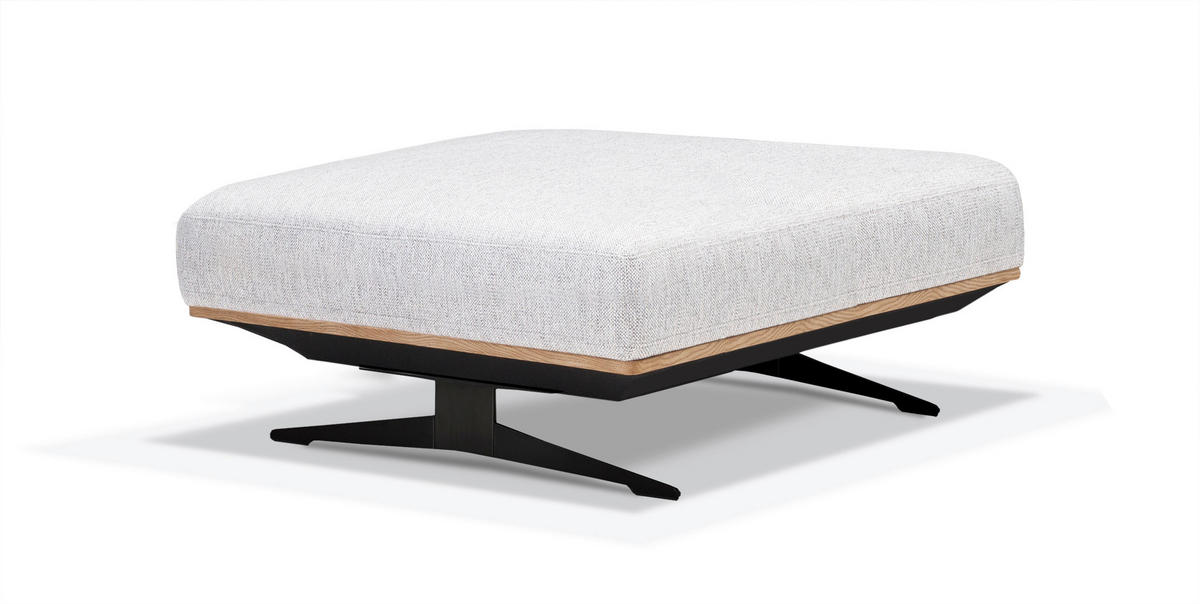 HOCKER Struktur Hellgrau  - Hellgrau/Schwarz, Design, Textil/Metall (90/44/90cm) - Novel