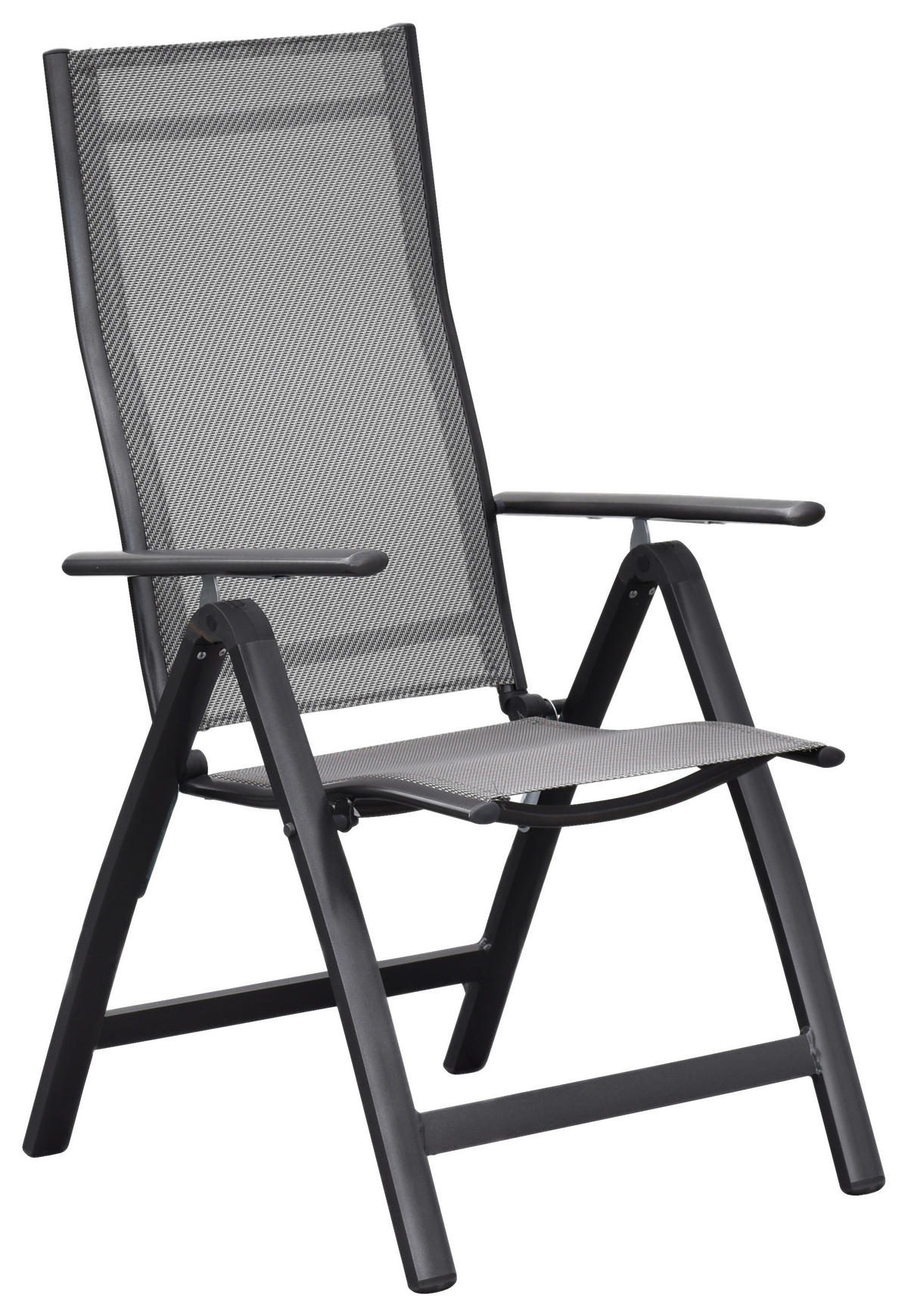 GARTENKLAPPSESSEL-SET in Metall, Textil Braun, Graphitfarben  - Graphitfarben/Braun, MODERN, Textil/Metall - Gardenson