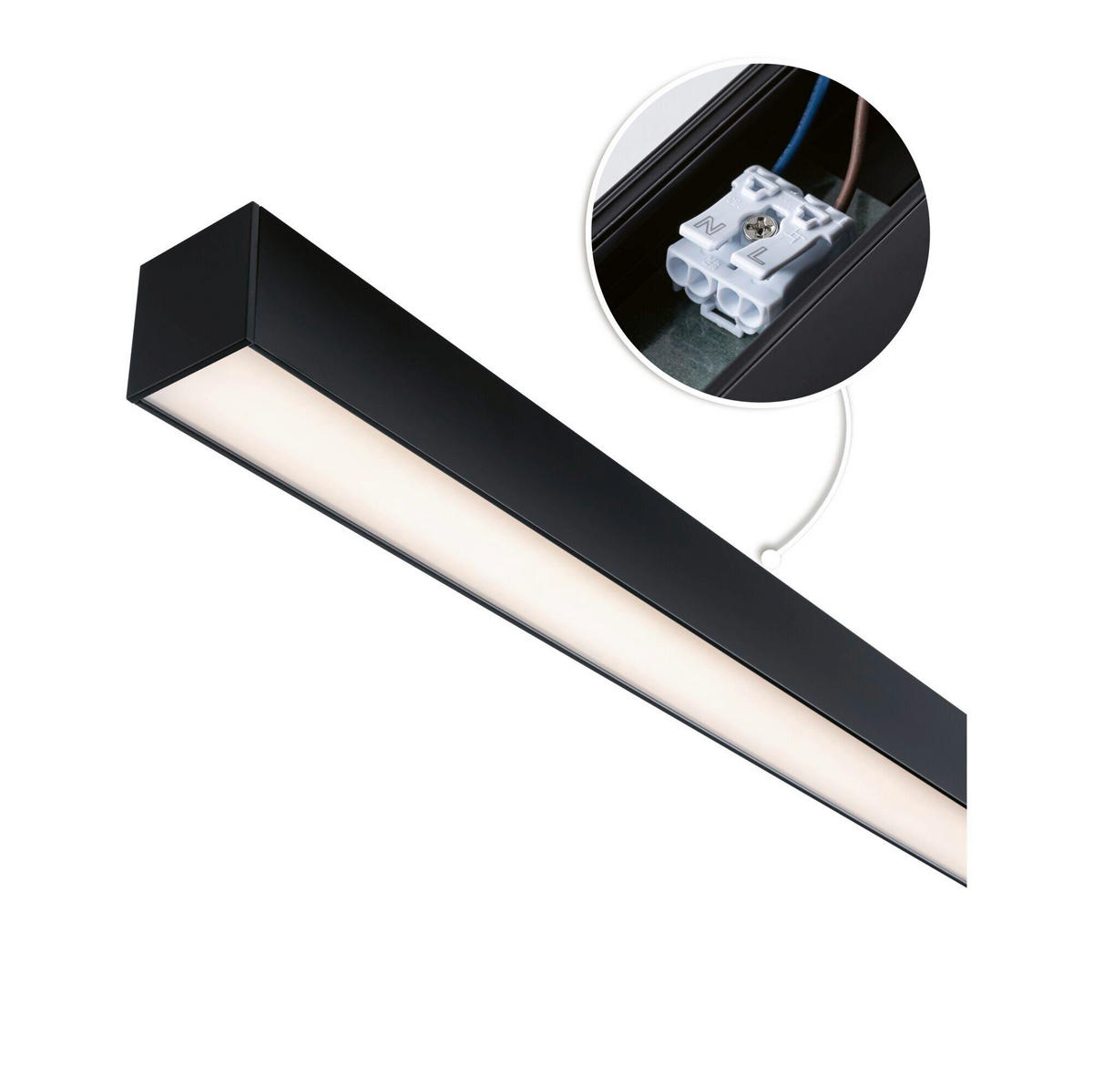 SCHIENENSYSTEM-EINSPEISER - Schwarz, Basics, Kunststoff/Metall (100/4/4cm) - Paulmann