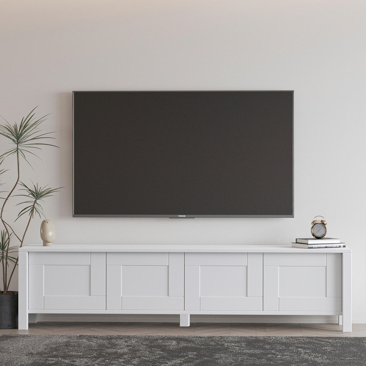 LOWBOARD  in 35/45/160 cm  - Weiss, Design, Holzwerkstoff (35/45/160cm) - Livetastic