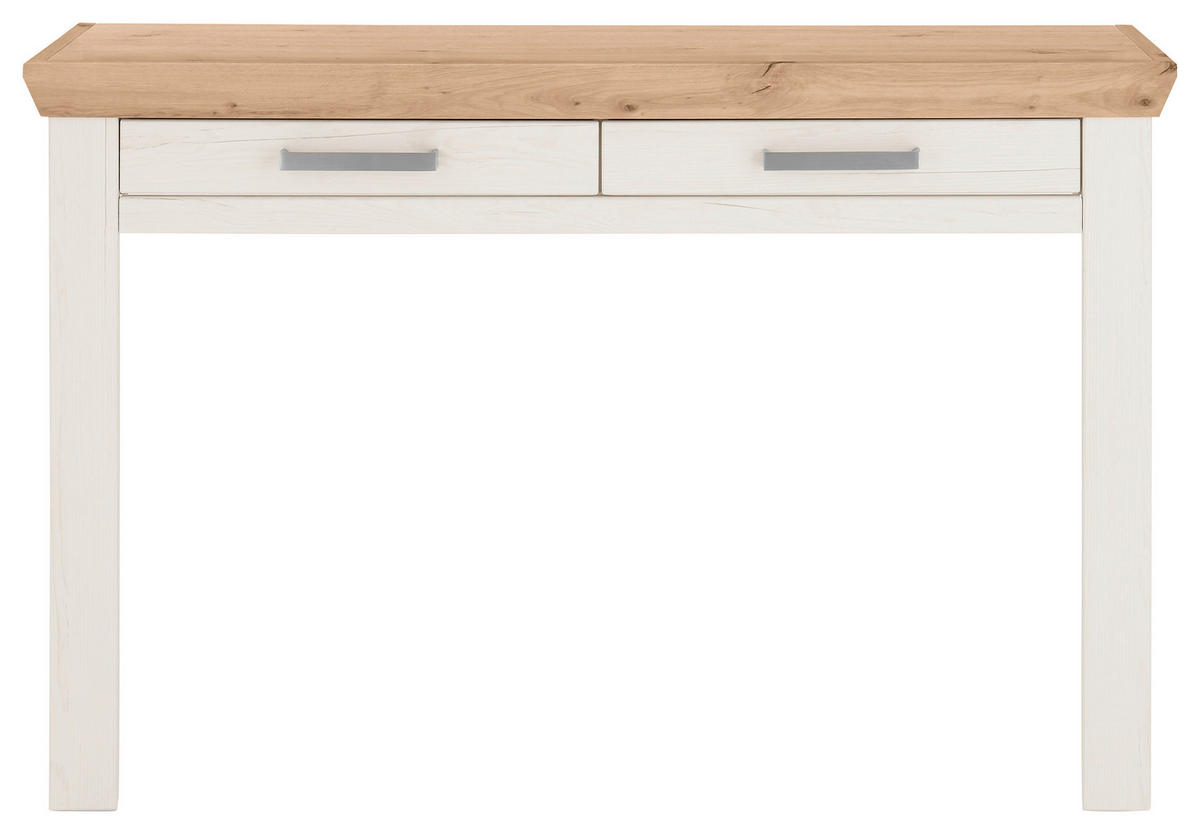 KONSOLENTISCH Weiß, Eiche Artisan  - Weiß/Eiche Artisan, Design, Holzwerkstoff/Metall (123/40/80cm) - SetOne by Musterring