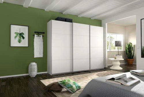 FÜGGESZTETT TOLÓAJTÓS SZEKRÉN fehér  - alumínium színű/fehér, Modern, faalapú anyag/fém (271/230/62cm) - Rauch Möbel