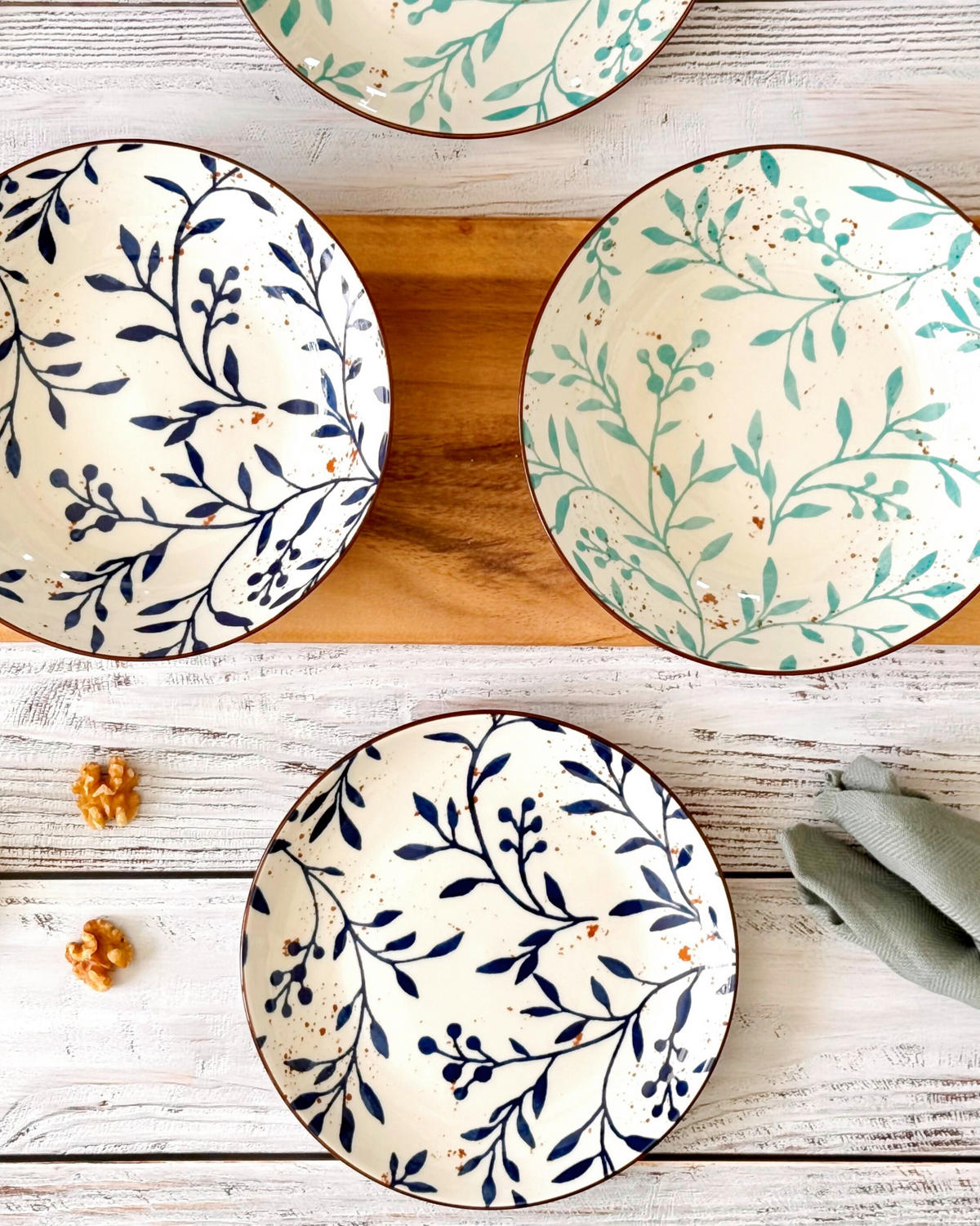 TELLERSET OLIVE 18-teilig  - Türkis/Braun, Basics, Keramik - Mäser