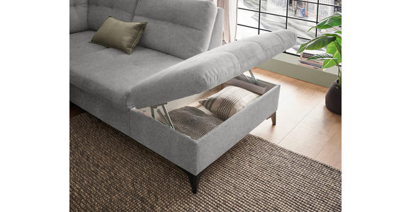 WOHNLANDSCHAFT Grau Webstoff  - Schwarz/Grau, KONVENTIONELL, Kunststoff/Textil (170/324/218cm) - Carryhome