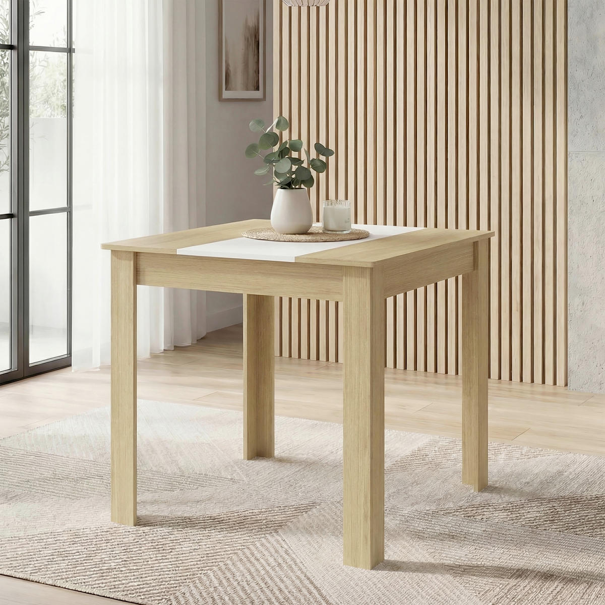 ESSTISCH 80/80/75 cm Nachbildung  Holzwerkstoff quadratisch Weiß, Honigeiche  - Honigeiche/Weiß, MODERN, Holzwerkstoff (80/80/75cm) - MID.YOU