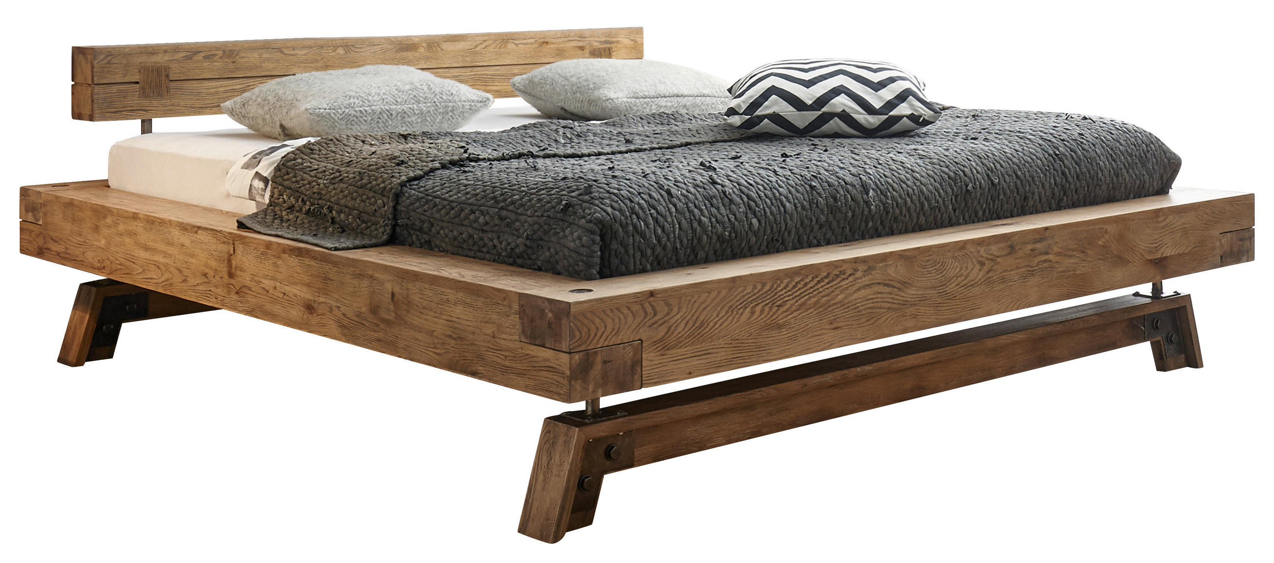 BETT 180/200 cm  in Eichefarben  - Eichefarben, KONVENTIONELL, Holz (180/200cm) - Hasena