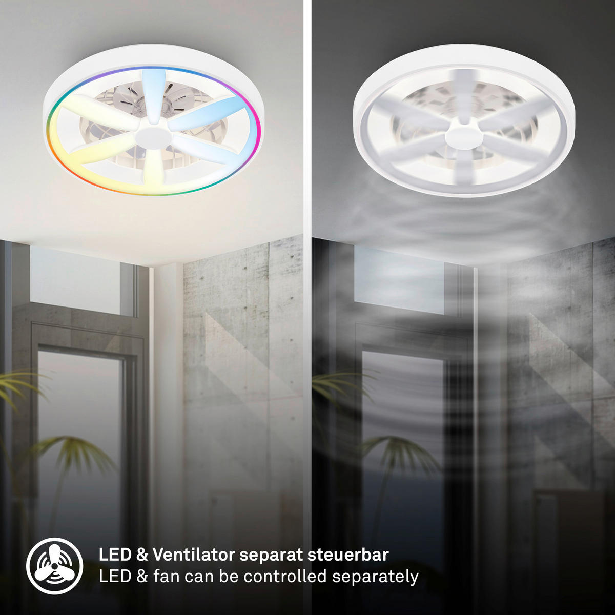 DECKENVENTILATOR 48./15 cm   - Weiß, Design, Kunststoff (48./15cm)