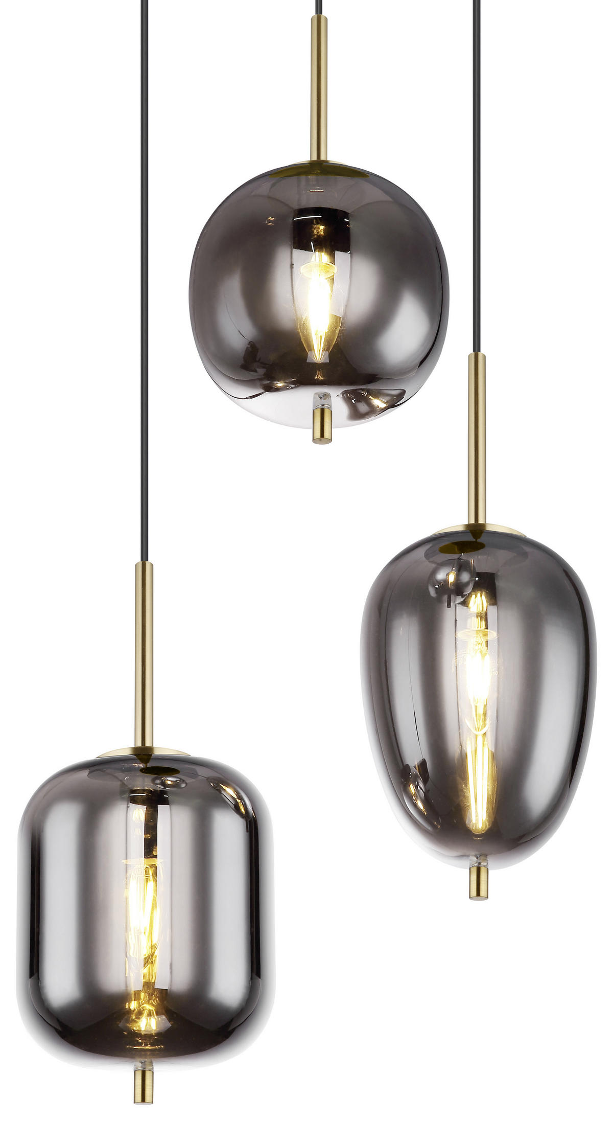 ZÁVĚSNÉ SVÍTIDLO, 46/120 cm  - barvy mosazi, Design, kov/sklo (46/120cm) - Globo