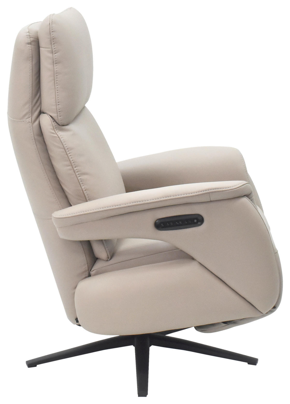 RELAXSESSEL Jessica beschichtet Kombination Echtleder/Lederlook    - Hellgrau/Schwarz, Design, Leder/Textil (74/100/89cm) - Cantus