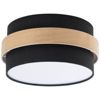 DECKENLEUCHTE 37/18 cm   - Schwarz, MODERN, Holz/Kunststoff (37/18cm) - Novel