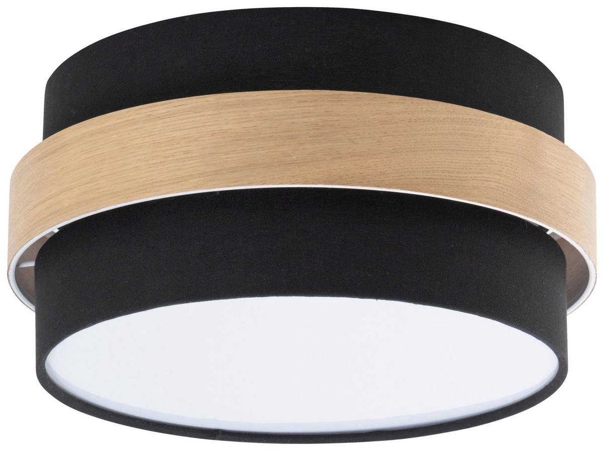 DECKENLEUCHTE 37/18 cm   - Schwarz, MODERN, Holz/Kunststoff (37/18cm) - Novel