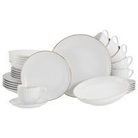 KOMBISERVICE Allegra Goldband 30-teilig  - Goldfarben/Weiß, Basics, Keramik (43/36,5/32,5null) - Creatable