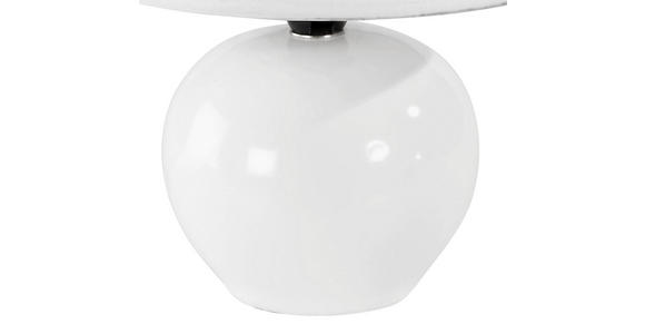Tischlampe Cindy Cremefarben mit Kugel-Keramikfuß - Creme, KONVENTIONELL, Keramik/Textil (18/23cm) - Ombra