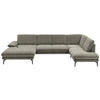 WOHNLANDSCHAFT in Velours Grau  - Schwarz/Grau, Design, Textil/Metall (180/344/208cm) - Dieter Knoll