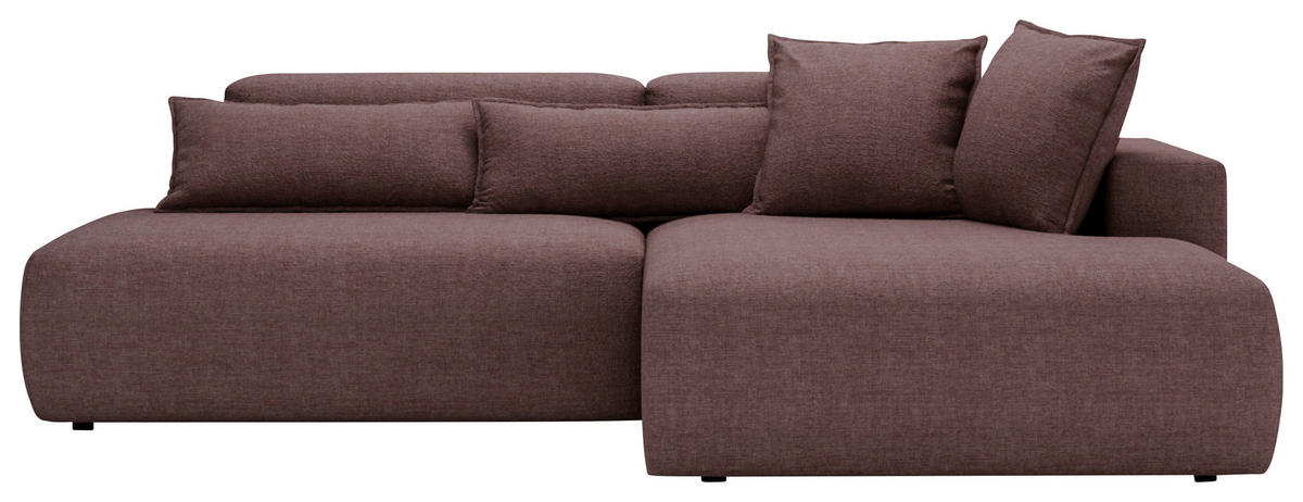 ECKSOFA Chenille Beere  - Beere/Schwarz, Design, Kunststoff/Textil (284/160cm) - Livetastic