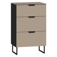 NACHTKÄSTCHEN 45/75/43 cm  in Hellbraun, Schwarz  - Hellbraun/Schwarz, Design, Glas/Holzwerkstoff (45/75/43cm) - Jutzler