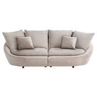 BIGSOFA MAUI Chenille Silberfarben, Beige  - Beige/Silberfarben, MODERN, Kunststoff/Textil (237/87/131cm) - Trendmanufaktur