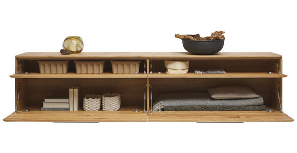 LOWBOARD Wildeiche  241,9/53,8/37,1 cm  - Wildeiche/Bronzefarben, Natur, Holz/Metall (241,9/53,8/37,1cm) - Valnatura