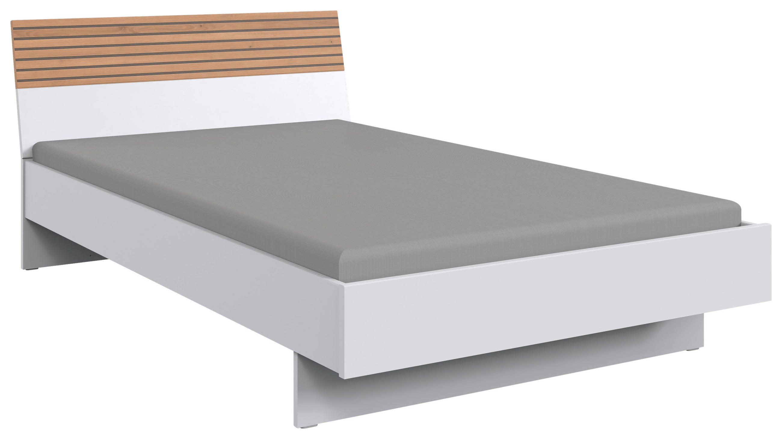 BETT 120/200 cm  in Weiss, Eiche Artisan   - Weiss/Eiche Artisan, Design, Holzwerkstoff (120/200cm) - Carryhome