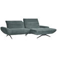 ECKSOFA  in Bouclé Graublau  280/170-195 cm  - Graublau/Schwarz, Design, Textil/Metall (280/170-195cm) - Dieter Knoll