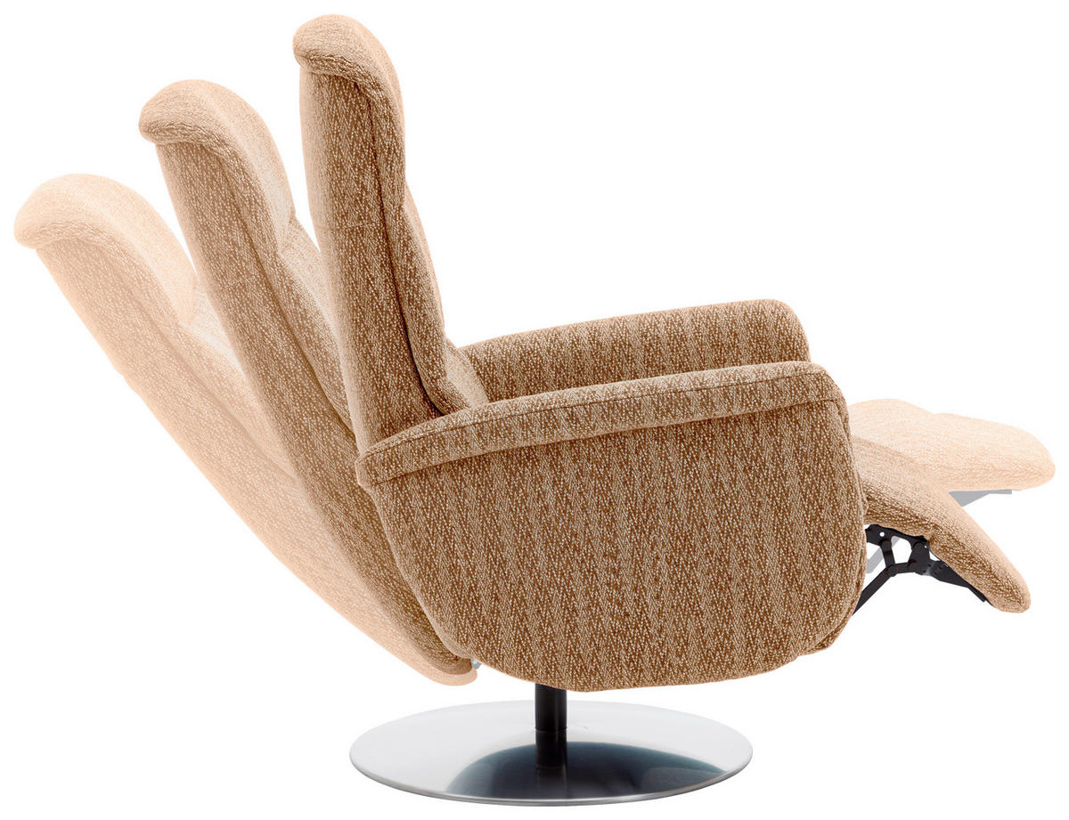RELAXSESSEL Flachgewebe Relaxfunktion, Kopfteilverstellung, Fußteilverstellung, Rücken echt    - Edelstahlfarben/Dunkelgelb, Design, Textil/Metall (71/112/83cm) - Dieter Knoll