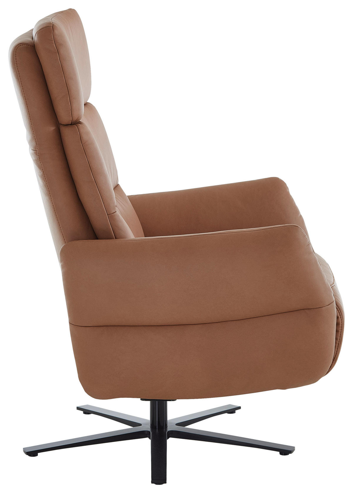 RELAXAČNÍ KŘESLO, kůže, barvy lískového ořechu - černá/barvy lískového ořechu, Design, kov/kůže (82/119/85cm) - Dieter Knoll