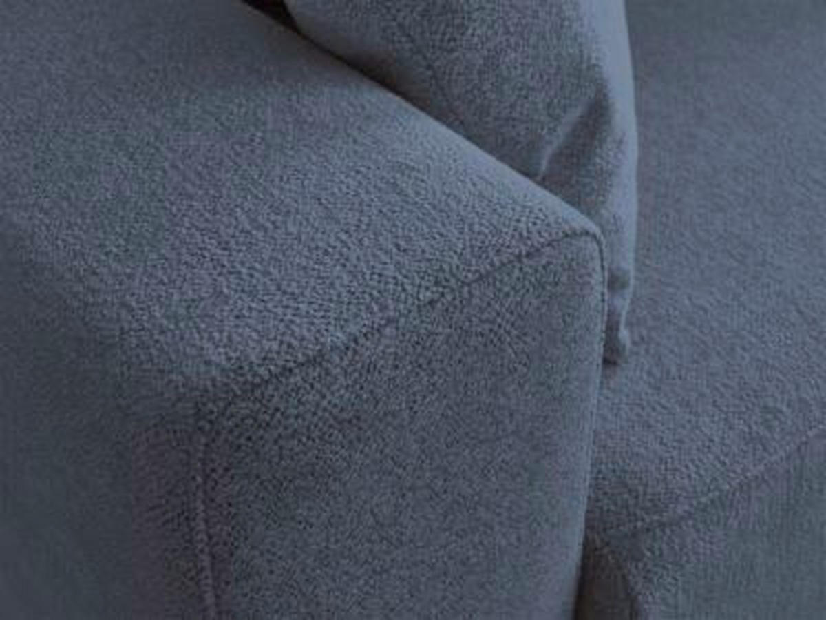ECKSOFA Ottomane rechts  ATILLA Blau Flachgewebe  - Blau/Schwarz, MODERN, Kunststoff/Textil (244/149cm)