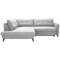ECKSOFA  in Flachgewebe, Leinenoptik Silberfarben  208/247 cm  - Silberfarben/Schwarz, Design, Textil/Metall (208/247cm) - Xora