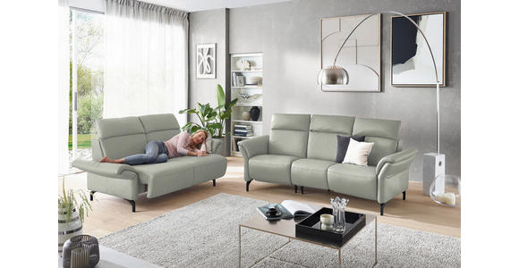 2-SITZER-SOFA in Mikrofaser Hellgrau - Hellgrau/Schwarz, KONVENTIONELL, Textil/Metall (178/103/95cm) - Dieter Knoll