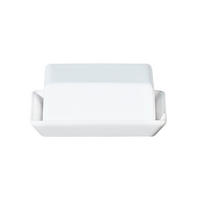 POSODICA ZA MASLO     16,5/13,5/7 cm         - bela, Konvencionalno, keramika (16,5/13,5/7cm) - ASA