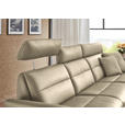 ECKSOFA in Echtleder Ecru  300/157 cm  - Ecru/Schwarz, Design, Leder/Metall (300/157cm) - Dieter Knoll