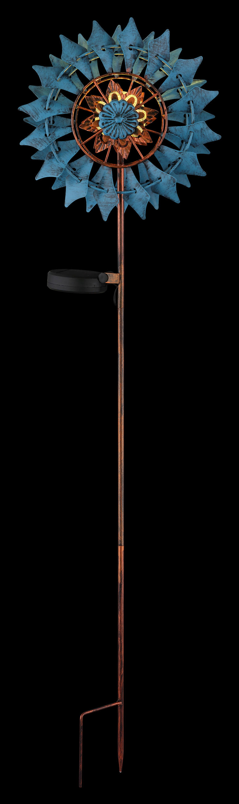 SOLARLEUCHTE  - Blau/Klar, Design, Glas/Metall (22,5/11,5/92cm) - Globo