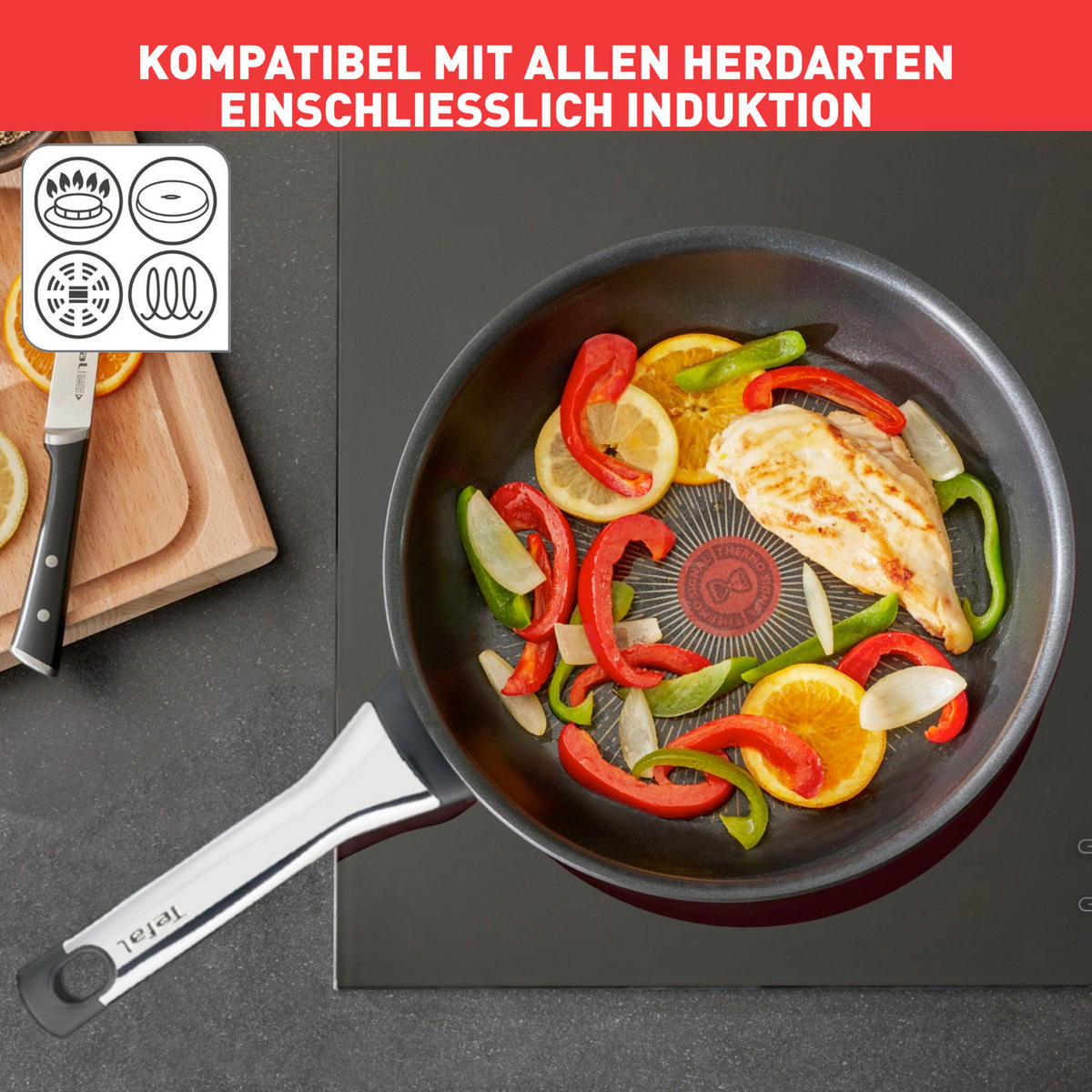 BRATPFANNE 28 cm  - Schwarz, Basics, Metall (28cm) - Tefal