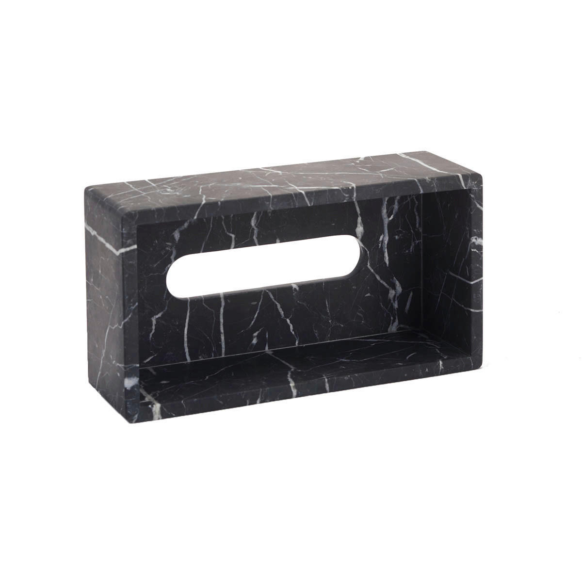 TASCHENTUCHBOX - Schwarz, Basics, Stein (27.3/14.4/9.2cm) - Aquanova