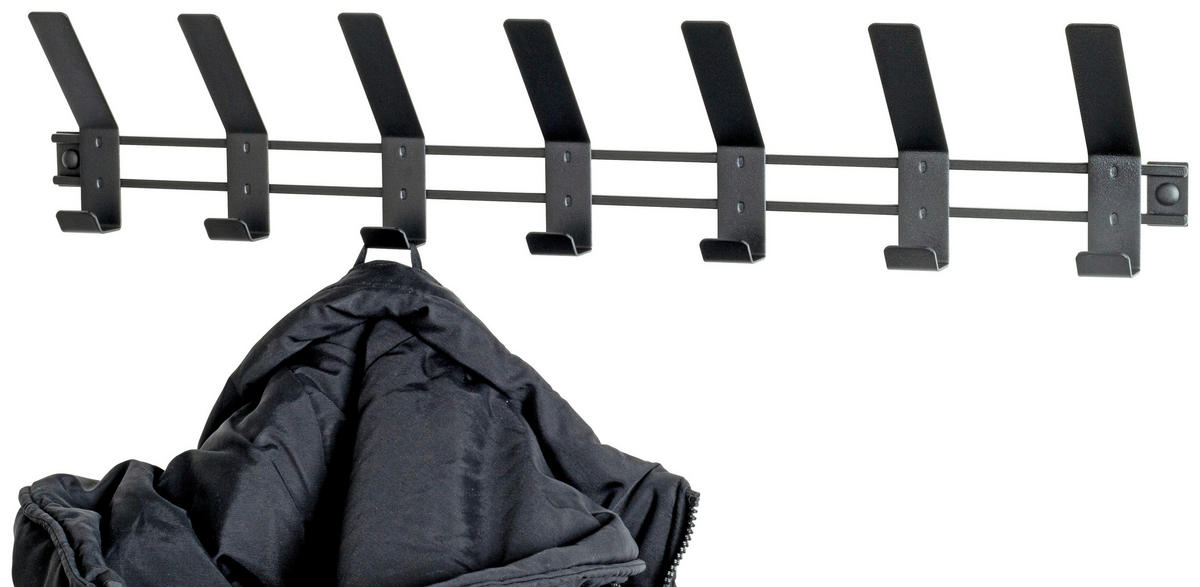 GARDEROBENLEISTE  in Schwarz  - Schwarz, MODERN, Metall (74/13/6cm)