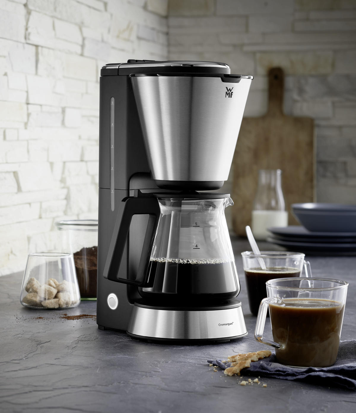 FILTERKAFFEEMASCHINE Aroma  - Silberfarben/Schwarz, Design, Glas/Metall (23/15/33cm) - WMF