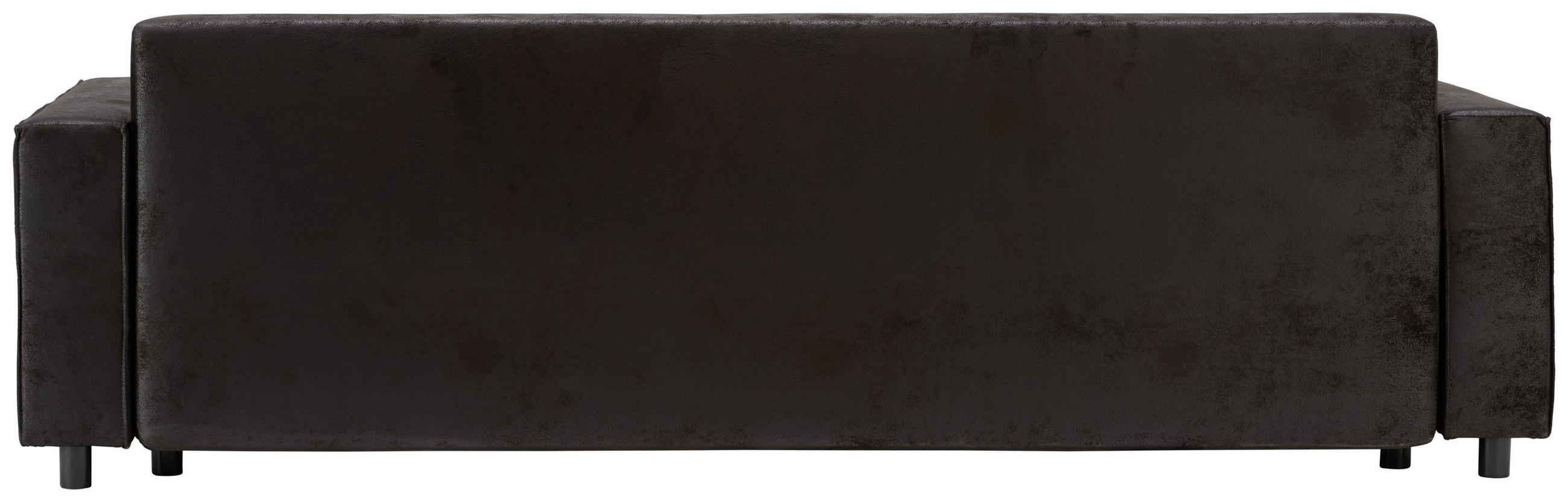 SCHLAFSOFA Lederlook Schwarz  - Chromfarben/Schwarz, MODERN, Kunststoff/Textil (236/86/98cm) - Livetastic