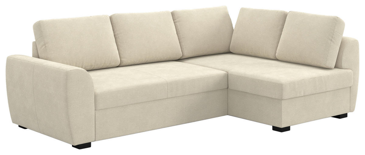 KUTNA GARNITURA tekstil  bež   - bež/crna, Trend, tekstil/plastika (253/154cm) - MID.YOU