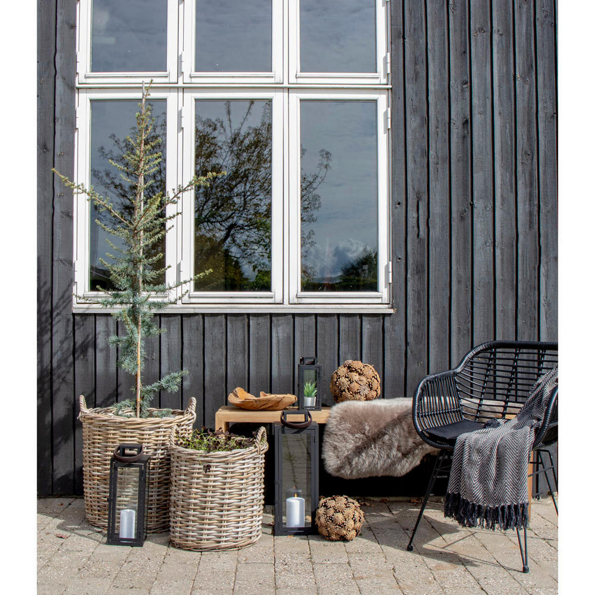 KORBSET 2-teilig  - Braun, Basics, Holz/Kunststoff